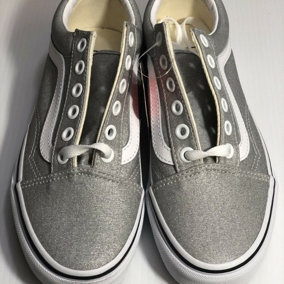 Vans Old Skool Sparkle Shimmer Silver Sneakers - Picture 9 of 9